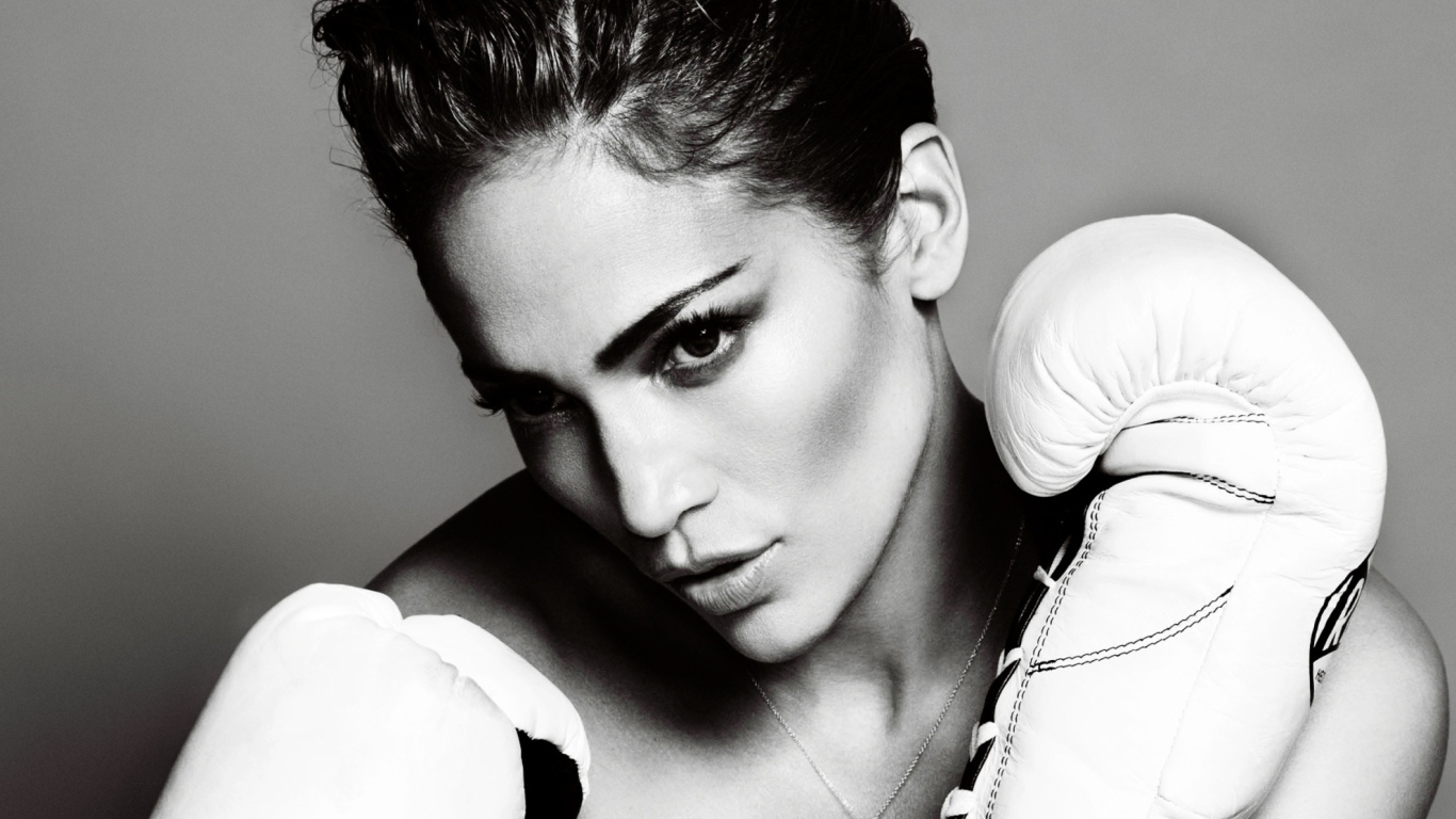 Fondo de pantalla Jennifer Lopez Boxing 1366x768
