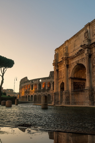 Fondo de pantalla Colosseum ancient architecture 320x480