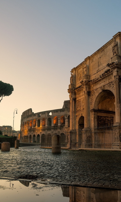 Обои Colosseum ancient architecture 480x800