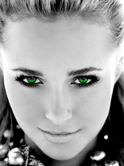 Girl With Green Eyes wallpaper 480x640