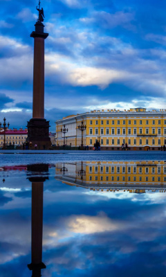 Обои Saint Petersburg, Winter Palace, Alexander Column 240x400