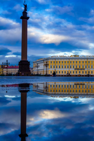 Sfondi Saint Petersburg, Winter Palace, Alexander Column 320x480