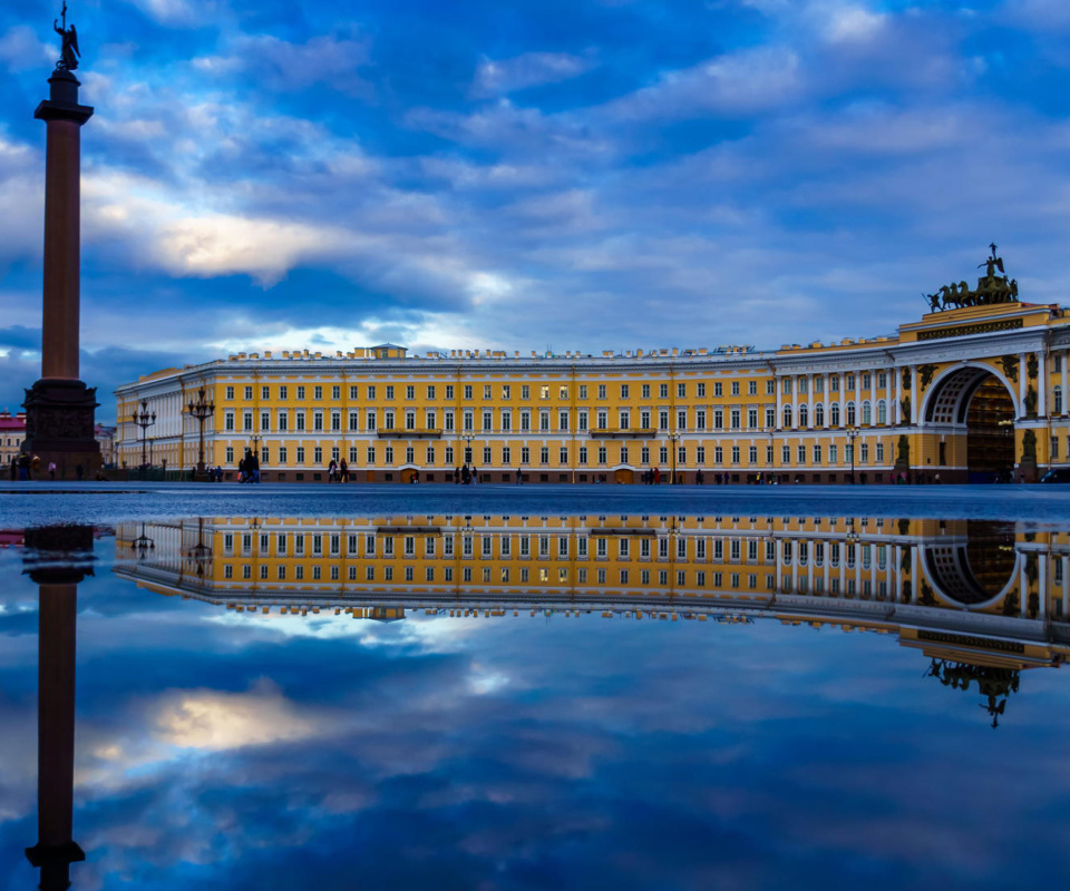 Обои Saint Petersburg, Winter Palace, Alexander Column 960x800