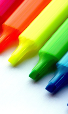 Das Colorful Pens Wallpaper 240x400