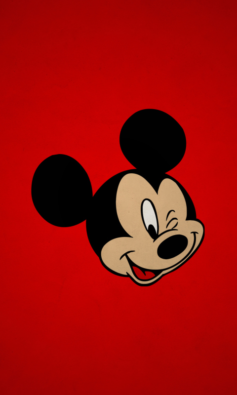 Das Mickey Red Wallpaper 480x800