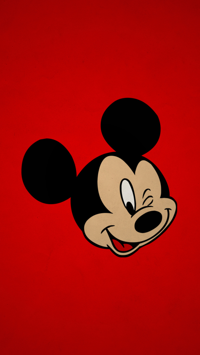 Das Mickey Red Wallpaper 640x1136