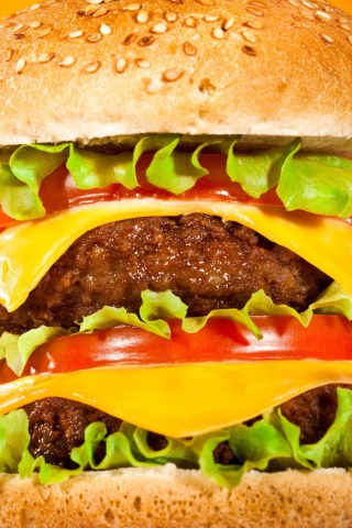 Double Cheeseburger wallpaper 320x480