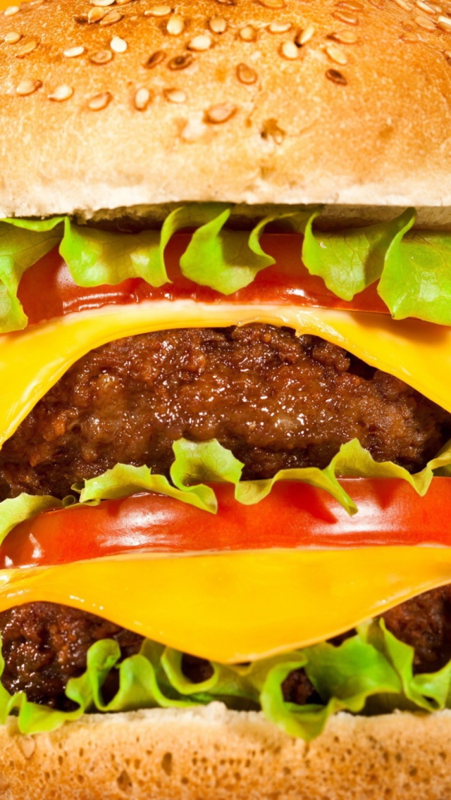 Sfondi Double Cheeseburger 640x1136