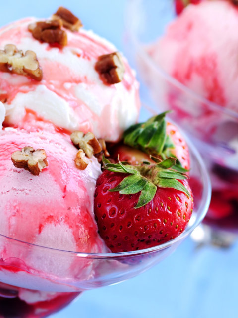 Fondo de pantalla Strawberry Ice Cream 480x640