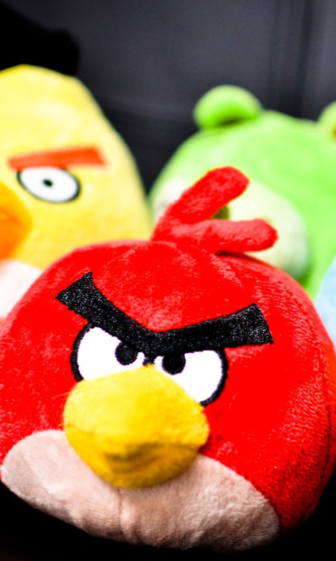 Fondo de pantalla Plush Angry Birds 480x800