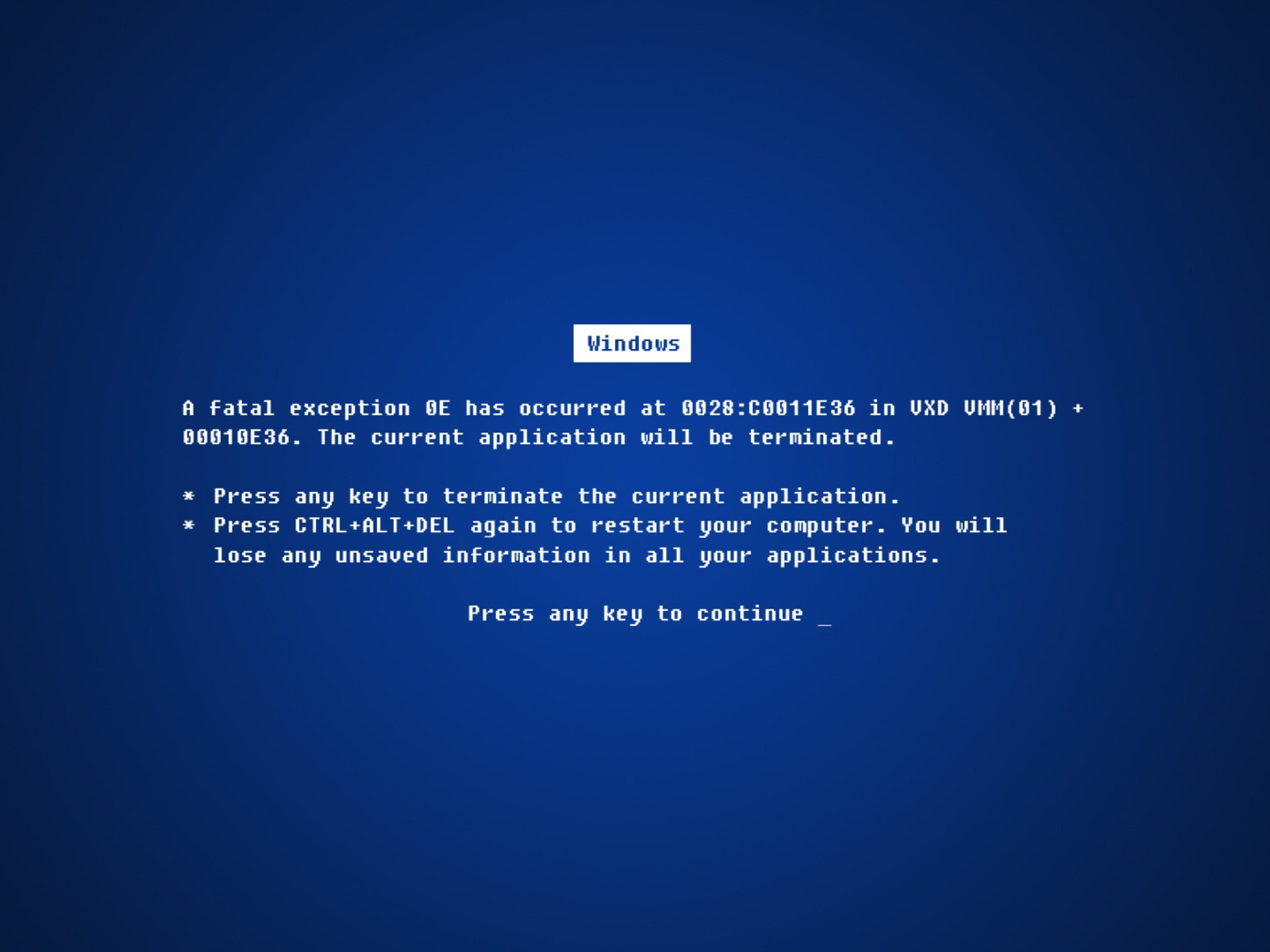 Error Microsoft wallpaper 1600x1200