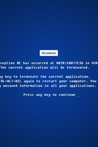 Fondo de pantalla Error Microsoft 320x480