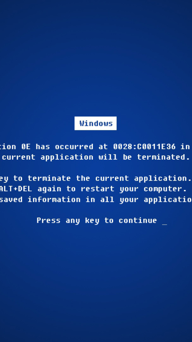 Screenshot №1 pro téma Error Microsoft 750x1334