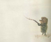 Das Hedgehog In Fog Russian Cartoon Wallpaper 176x144