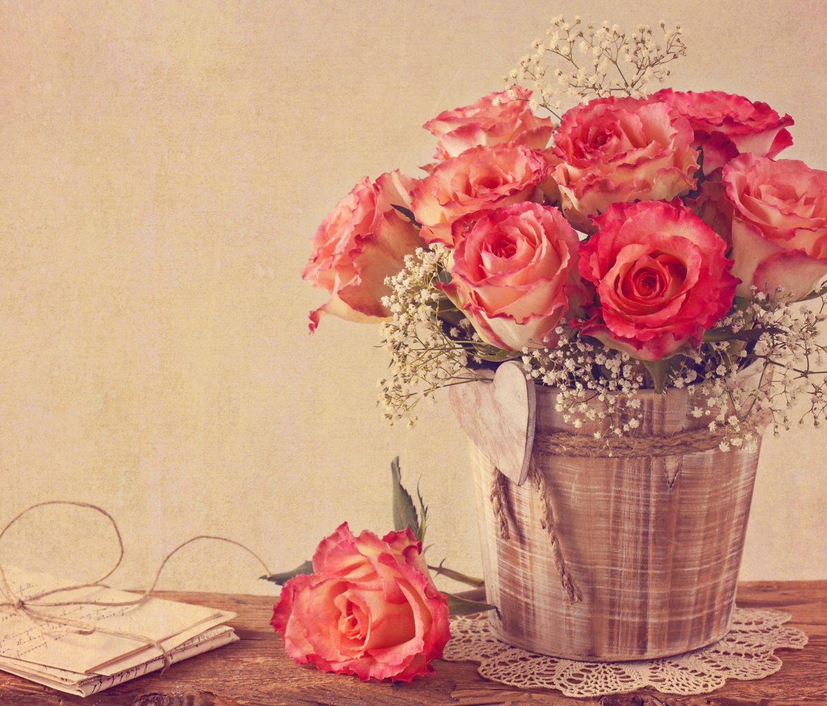 Das Vintage Roses Wallpaper 1200x1024