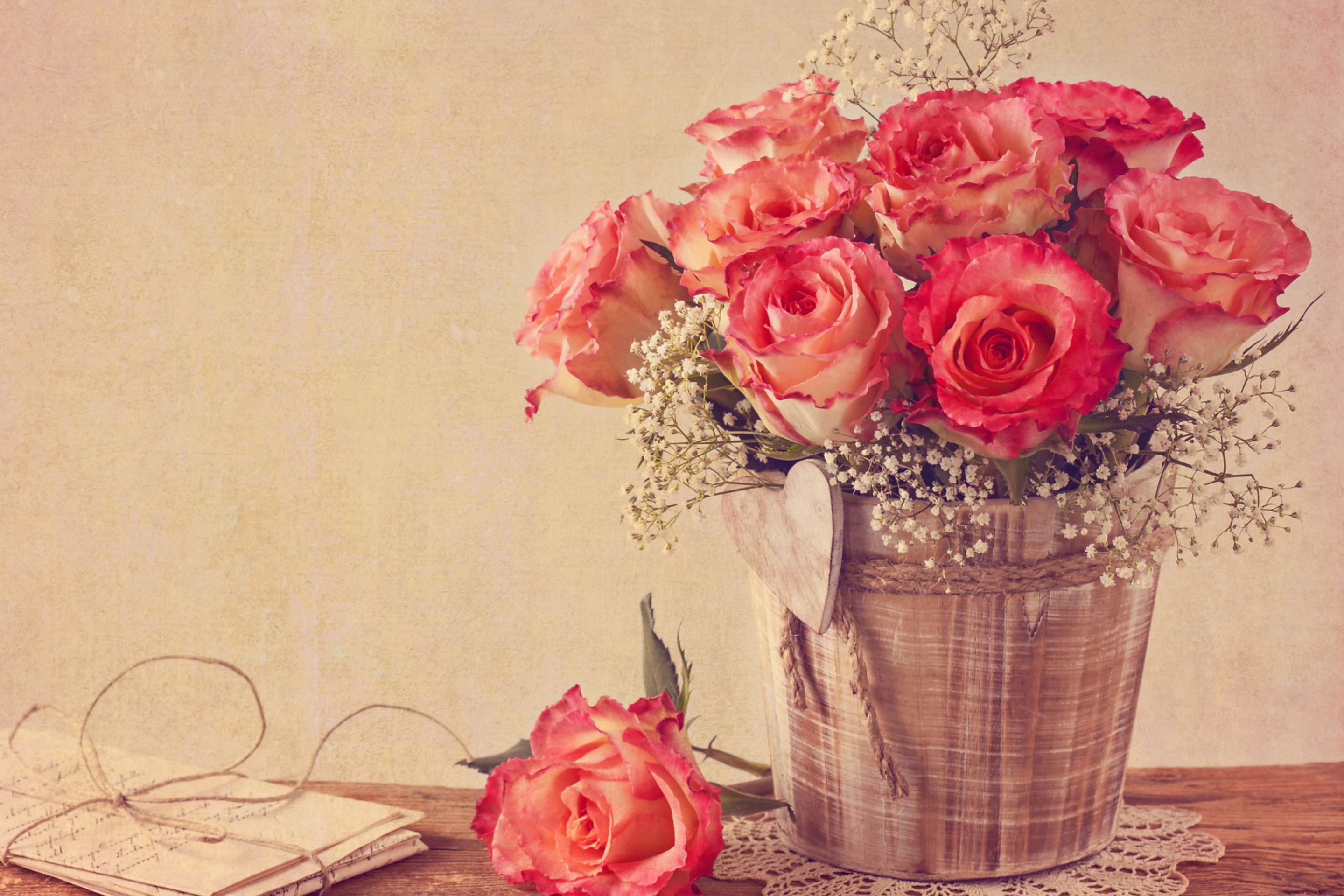 Das Vintage Roses Wallpaper 2880x1920