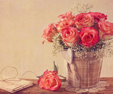 Fondo de pantalla Vintage Roses 480x400