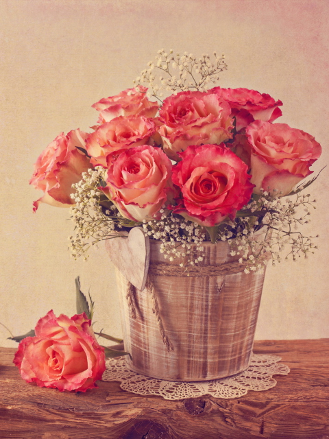 Screenshot №1 pro téma Vintage Roses 480x640