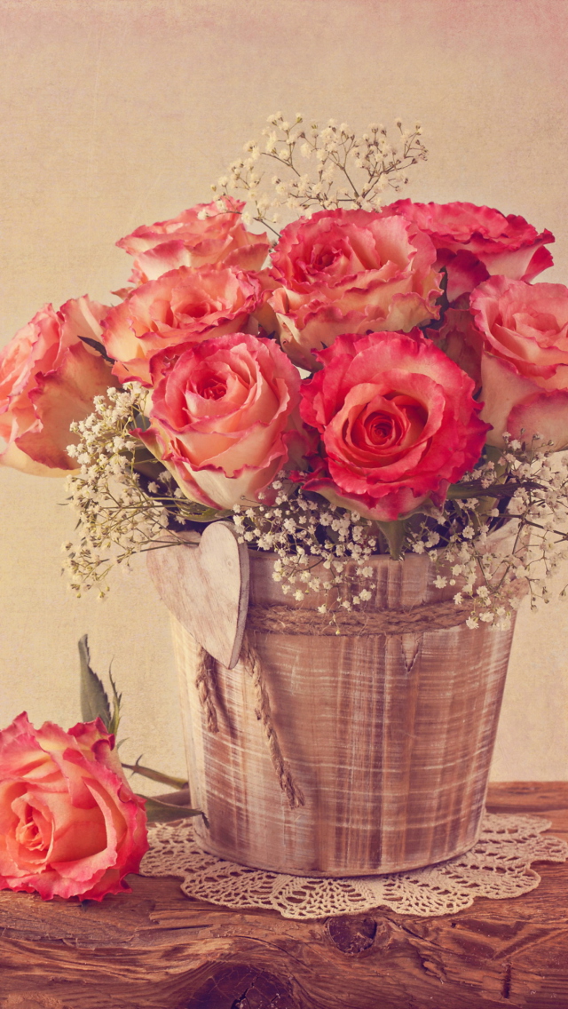 Das Vintage Roses Wallpaper 640x1136
