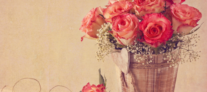 Vintage Roses wallpaper 720x320