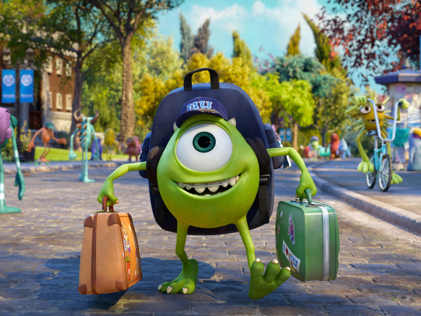 Fondo de pantalla Monsters Uiversity Disney Pixar 1400x1050