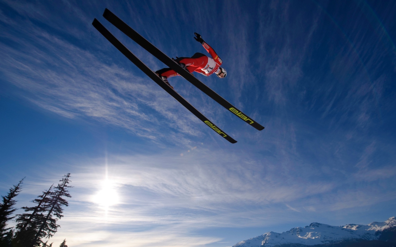 Fondo de pantalla Skiing Jump 1280x800