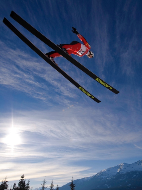 Skiing Jump wallpaper 480x640
