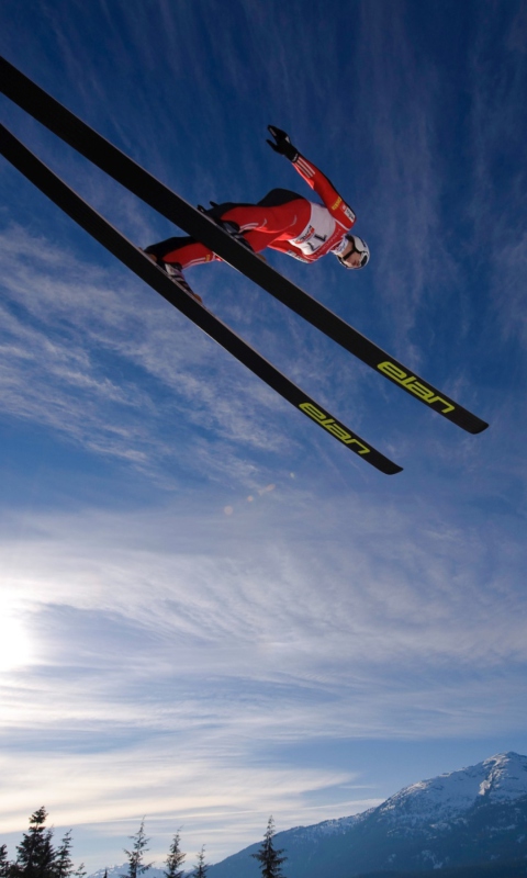 Das Skiing Jump Wallpaper 480x800