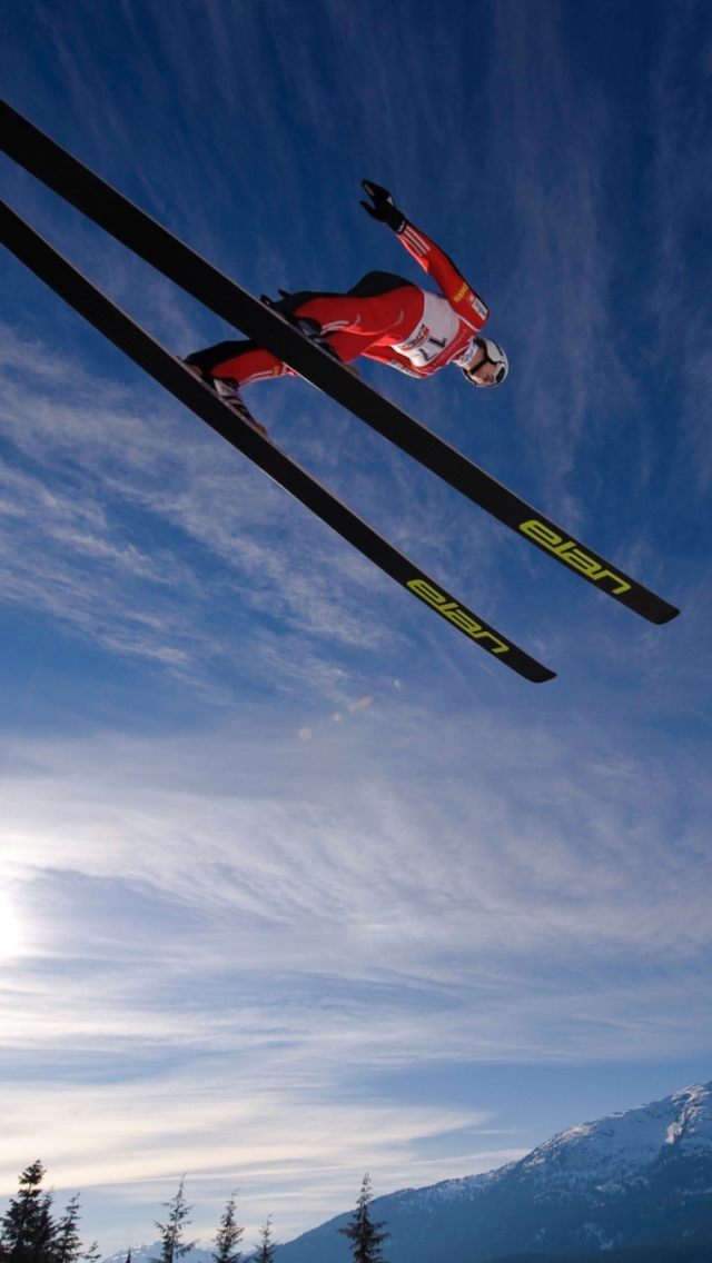 Fondo de pantalla Skiing Jump 640x1136