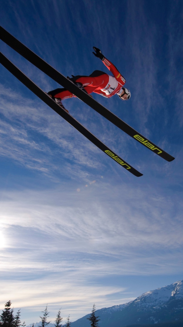 Обои Skiing Jump 750x1334