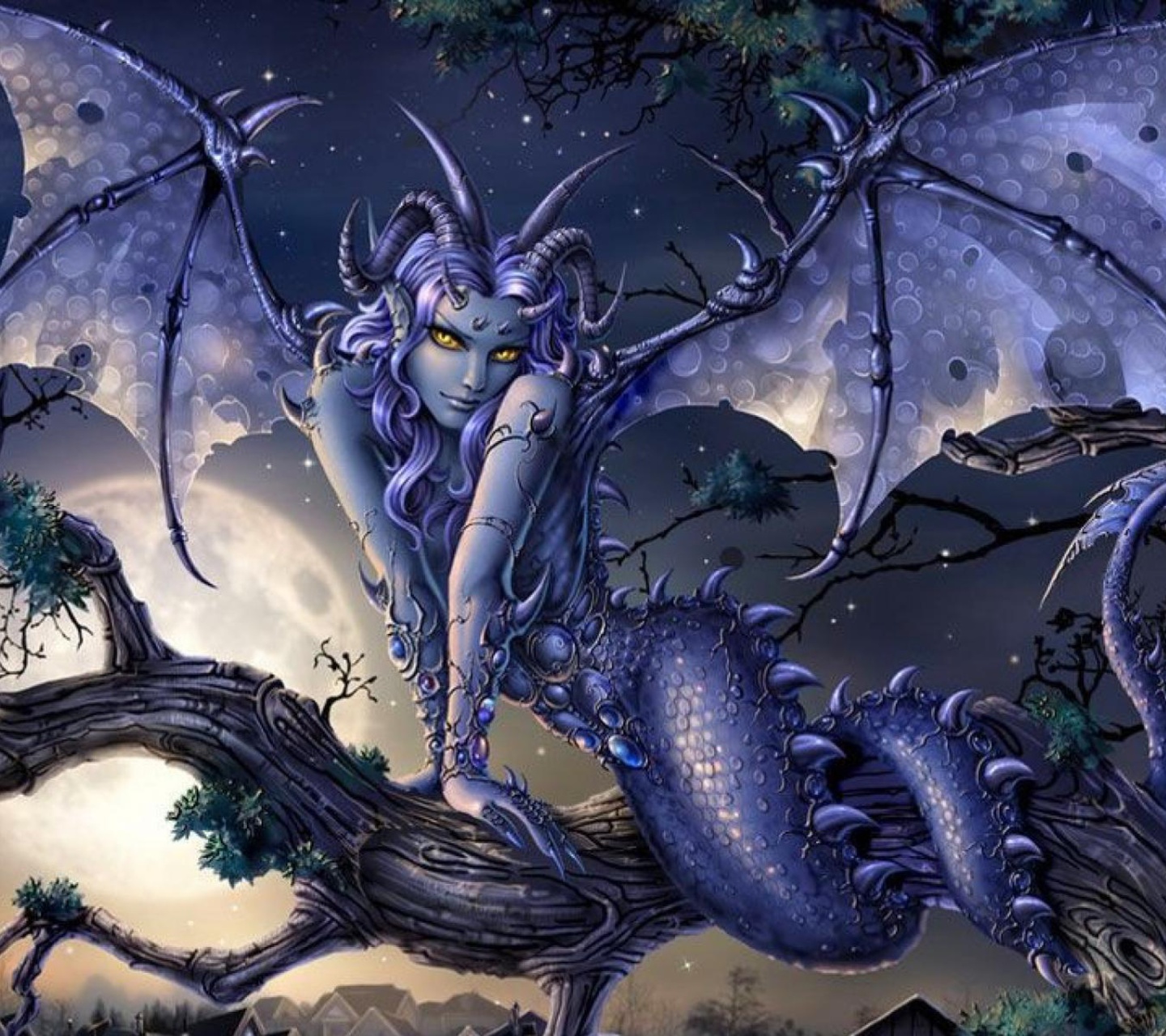 Vamp Devil Dragongirl wallpaper 1440x1280