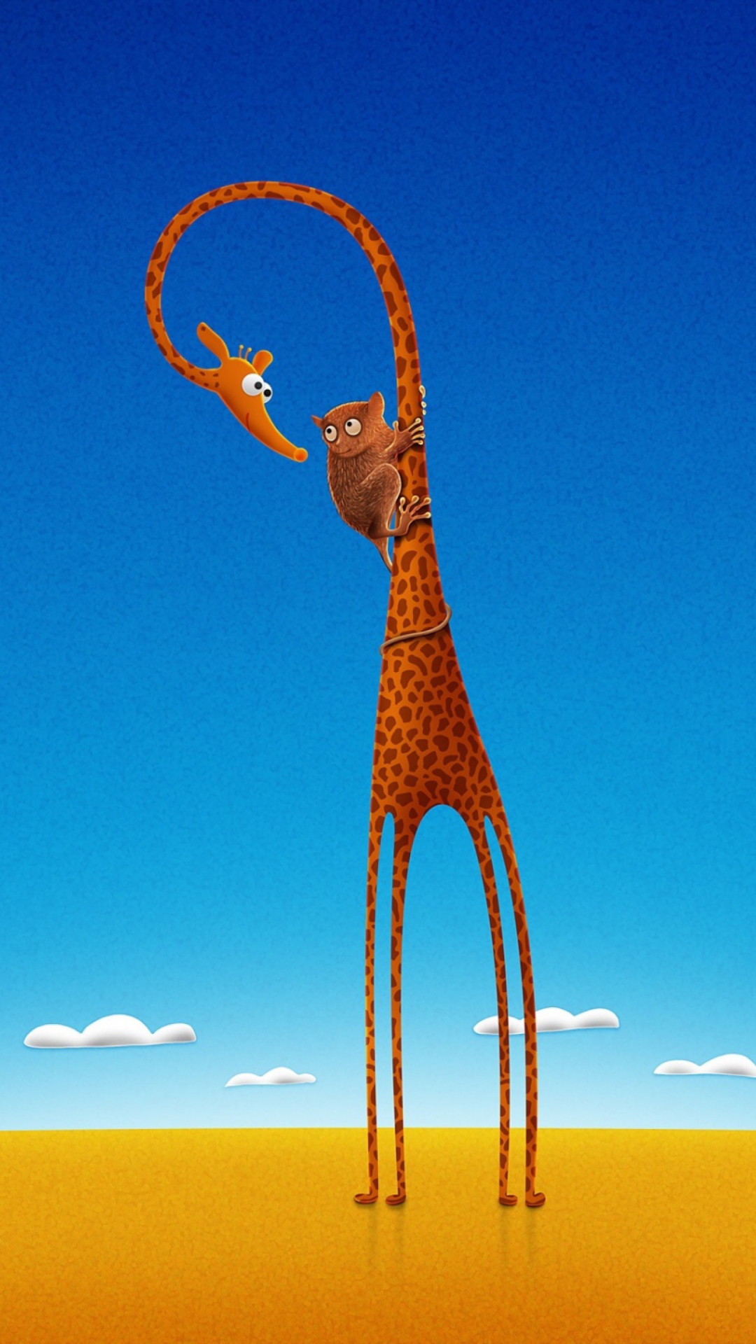 Das Funny Giraffe With Friend Wallpaper 1080x1920