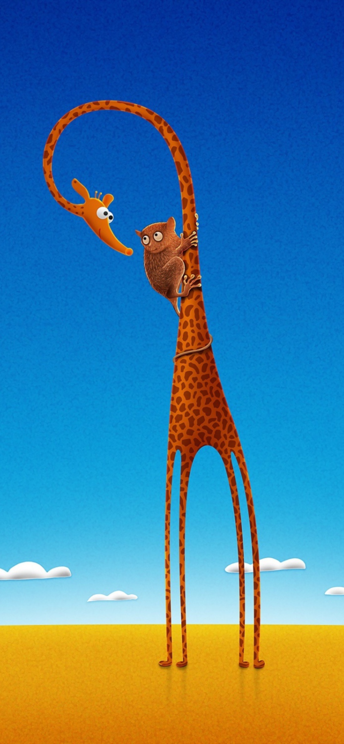 Funny Giraffe With Friend wallpaper 1170x2532
