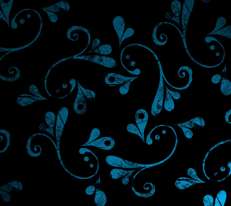 Das Dark Blue Pattern Wallpaper 960x854