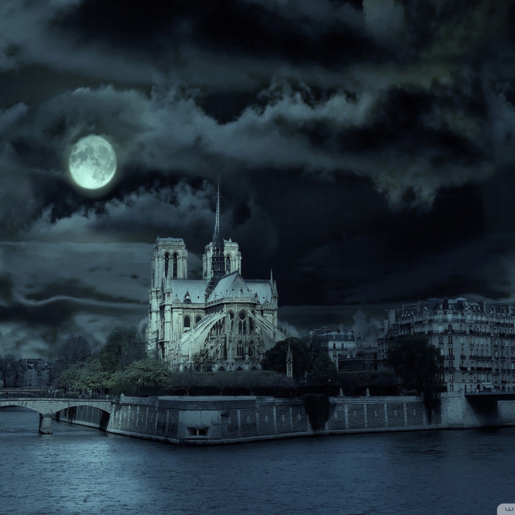 Screenshot №1 pro téma Notre Dame De Paris At Night 1024x1024