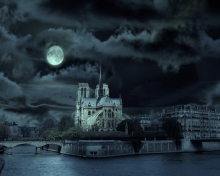 Sfondi Notre Dame De Paris At Night 220x176