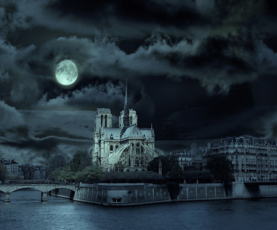 Sfondi Notre Dame De Paris At Night 960x800