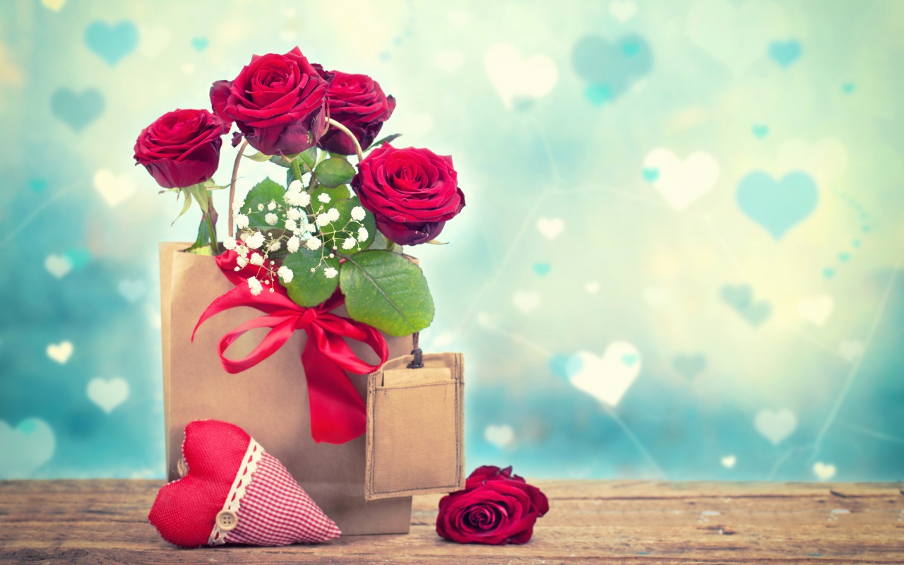 Send Valentines Day Roses wallpaper 1280x800