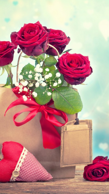 Das Send Valentines Day Roses Wallpaper 360x640