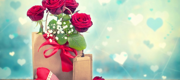 Send Valentines Day Roses wallpaper 720x320