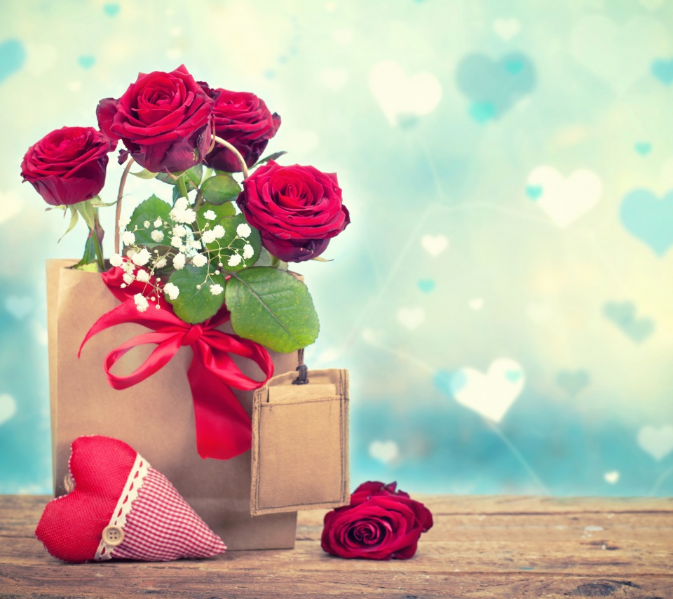Das Send Valentines Day Roses Wallpaper 960x854