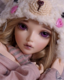 Das Beautiful Doll With Deep Purple Eyes Wallpaper 128x160