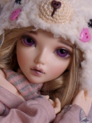Sfondi Beautiful Doll With Deep Purple Eyes 132x176