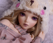 Beautiful Doll With Deep Purple Eyes wallpaper 176x144