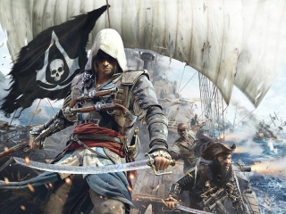 Assassins Creed 4 Black Flag Game wallpaper 320x240