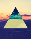 Sunset Inverted Colour Triangle wallpaper 128x160