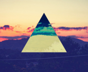 Das Sunset Inverted Colour Triangle Wallpaper 176x144