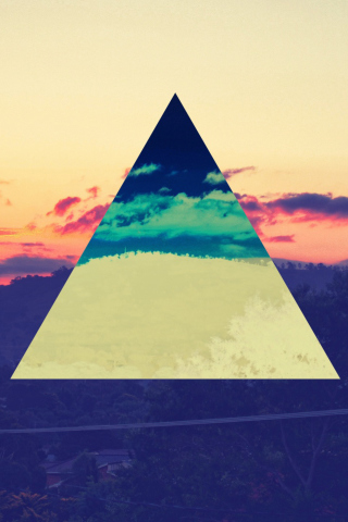 Das Sunset Inverted Colour Triangle Wallpaper 320x480
