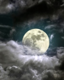 Обои Full Moon Behind Heavy Clouds 128x160