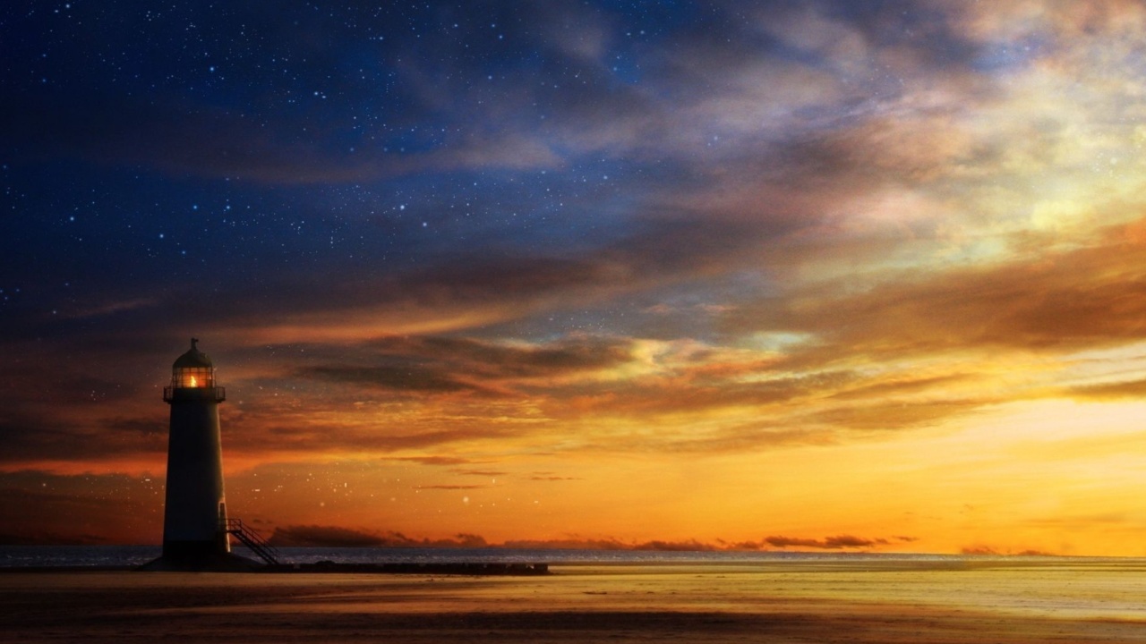 Lighthouse at sunset screenshot #1 1280x720